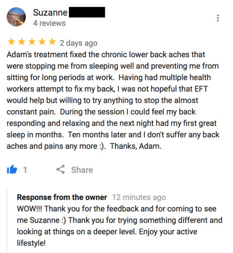Adam EFT Testimonial